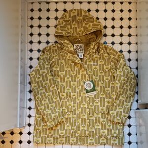 Orla Kiely +Regatta water proof rain coat green yellow floral UK size 12 NWT